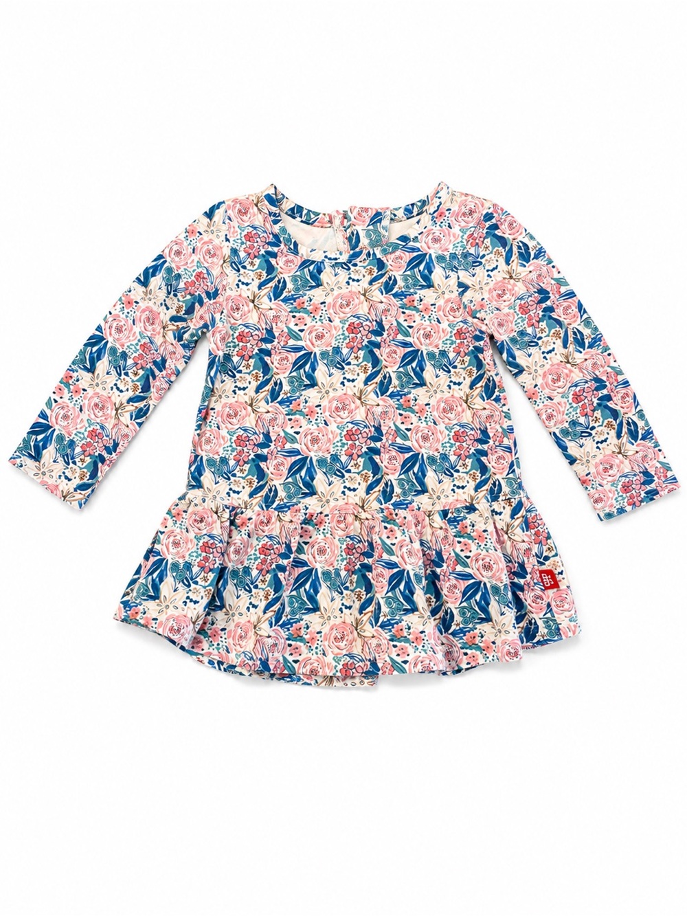 Magnetic Me Floral toddler bamboo Long-Sleeve Peplum dress
